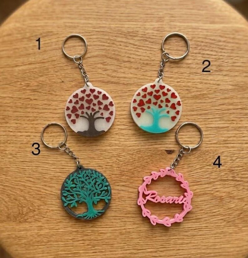 Custom 3D Printed Keychain | Various Shapes and Colors | Made With PLA ...
