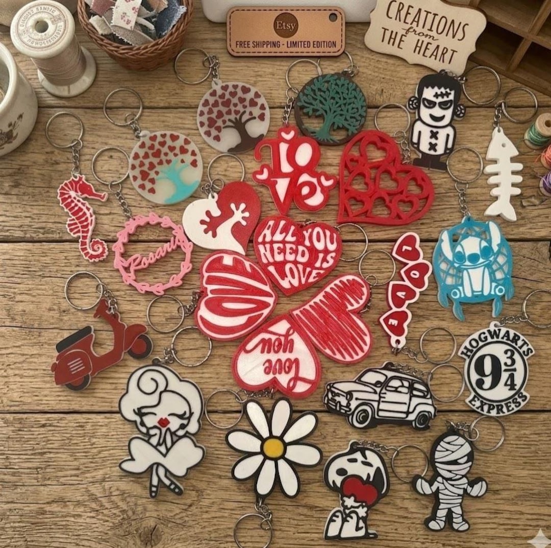 Custom 3D Printed Keychain | Various Shapes and Colors | Made With PLA ...