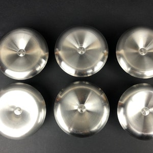 A Set of 6 Mid-Century Modern Brushed Stainless Steel Egg Cups Made By Polaris of Norway image 7