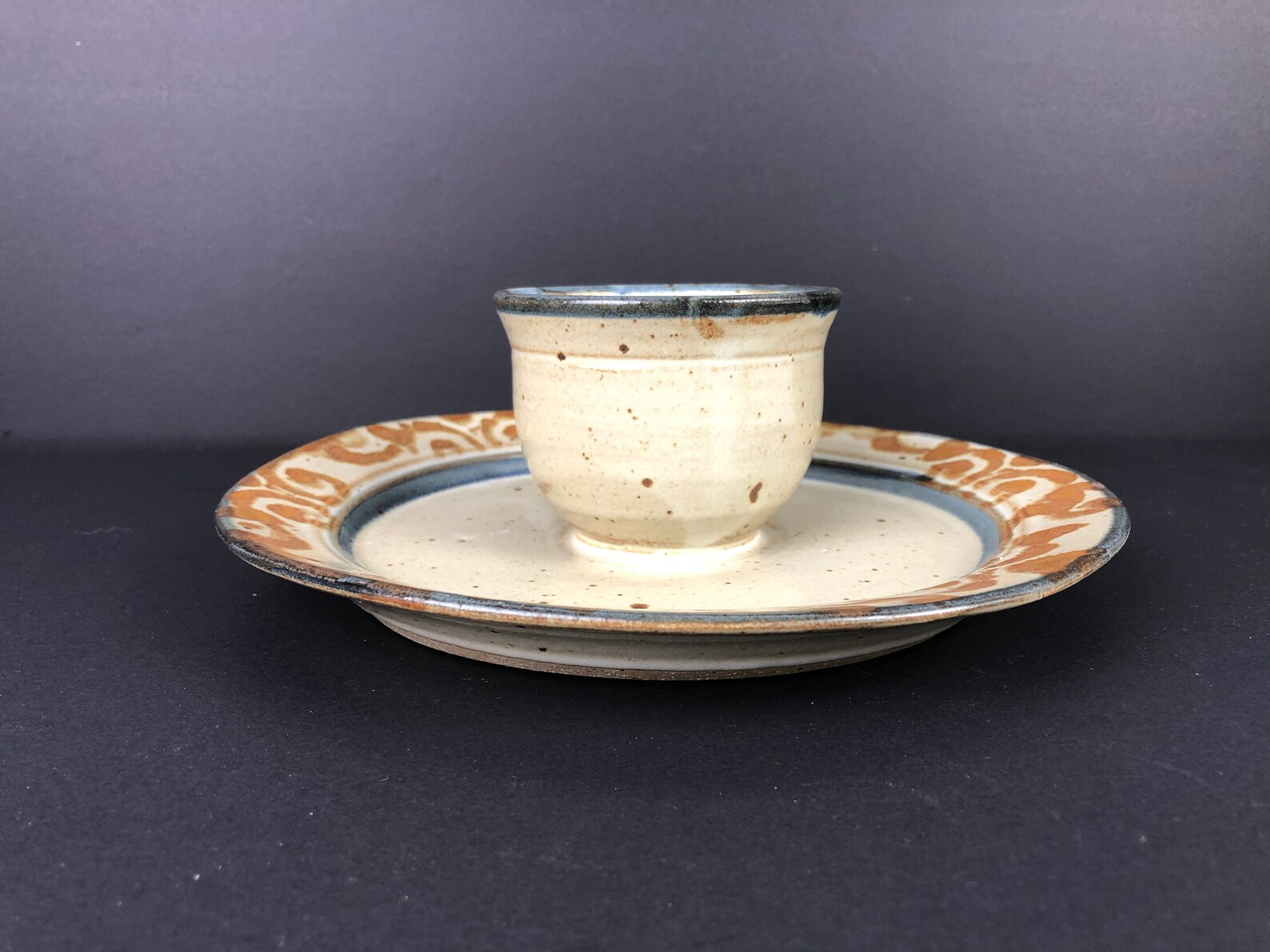 Donn Zver Pottery Handmade Chip & Dip Serving Plate Hand Etsy