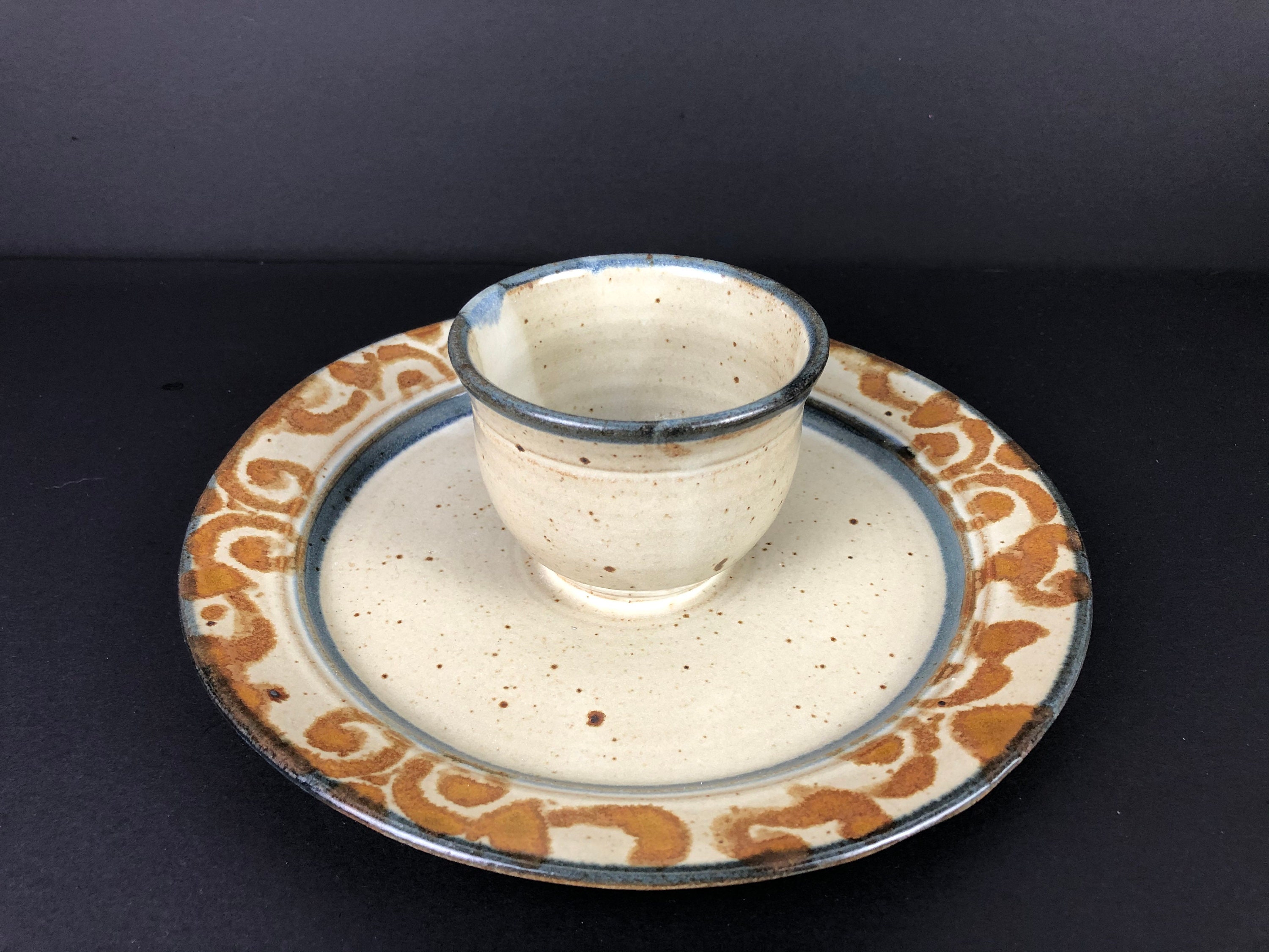 Donn Zver Pottery Handmade Chip & Dip Serving Plate Hand Etsy