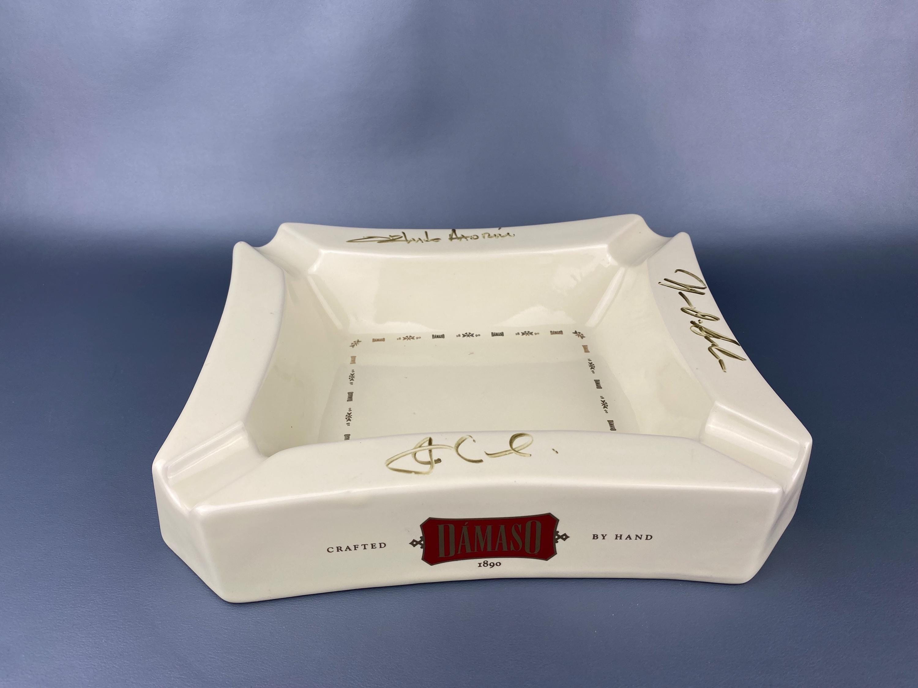 Padrón Dámaso Large Ceramic Cigar Ashtray With 3 Signatures. Near