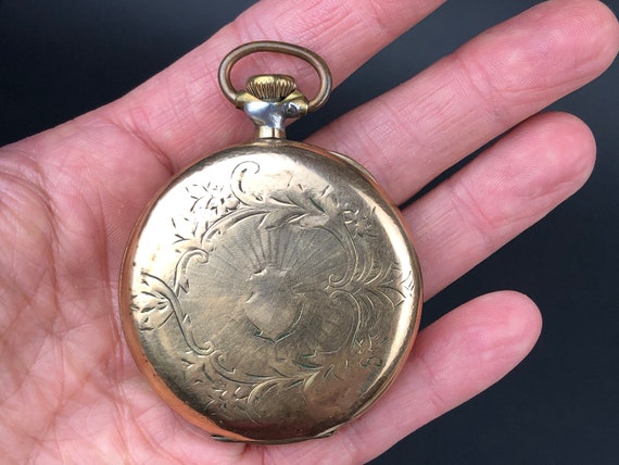 Antique 1916 Omega Gold-Filled Pocket Watch. Runs! - image 2