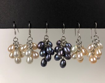 Handmadeed Women Simulated Pearl Grapes Clip on Dangle Earrings Hook Drop Earring Handmadeed Women Simulated Pearl Grapes Clip on Dangle Earrings Hook Drop Earring