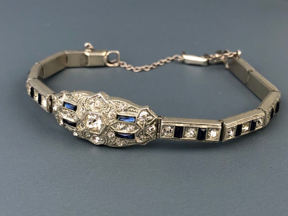 Fabulous Early Coro Art Deco Bracelet With Hand-S… - image 4