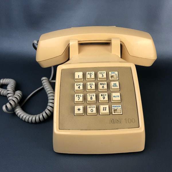 Téléphone vintage AT&T 100 à bouton-poussoir