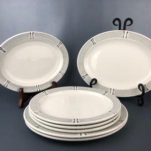 Set of 7 Grindley Alpha Vitrified Restaurant Ware Style Oval Plates. 4pc of 6.5”x8.5” & 3pc of 7.5”x9.5”. EXCELLENT CONDITION.