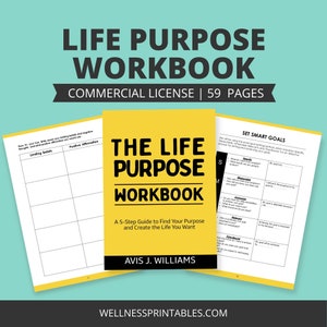 Life Purpose Workbook COMMERCIAL LICENSE, Find Your Passion and Career Printable Planner, Personal Growth Self Improvement Journal PDF image 10