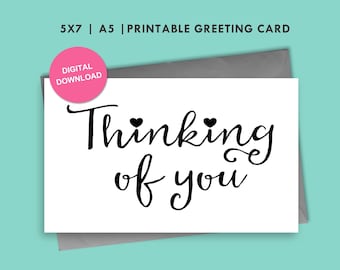 Thinking of You Printable Greeting Card - Sympathy Card, Sending Love Quarantine Card, Miss You Card, Friend Gift