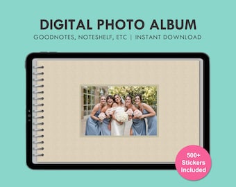 Digitaal fotoalbum Geheugenboek Plakboekaandenken met digitale stickers voor GoodNotes, Notability, Noteshelf