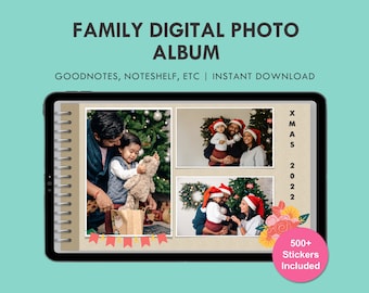 Family Digital Photo Album Memory Book Keepsake With Digital Stickers for GoodNotes, Notability, Noteshelf