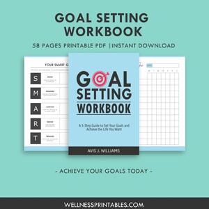 Goal Setting Workbook: Smart Goals, Habit Tracker (PDF Printable)