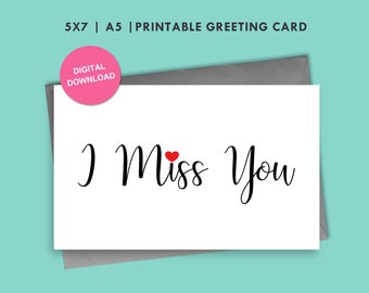 I Miss You Printable Greeting Card - Wish You Were Here Thinking of You Card, Until We Meet Again Personalised Gift