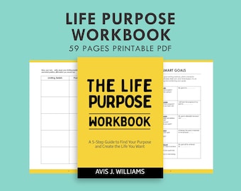 Life Purpose Workbook - How To Find Your Passion and Purpose eBook PDF Printable Journal, Self Help, Goal Setting, Personal Growth