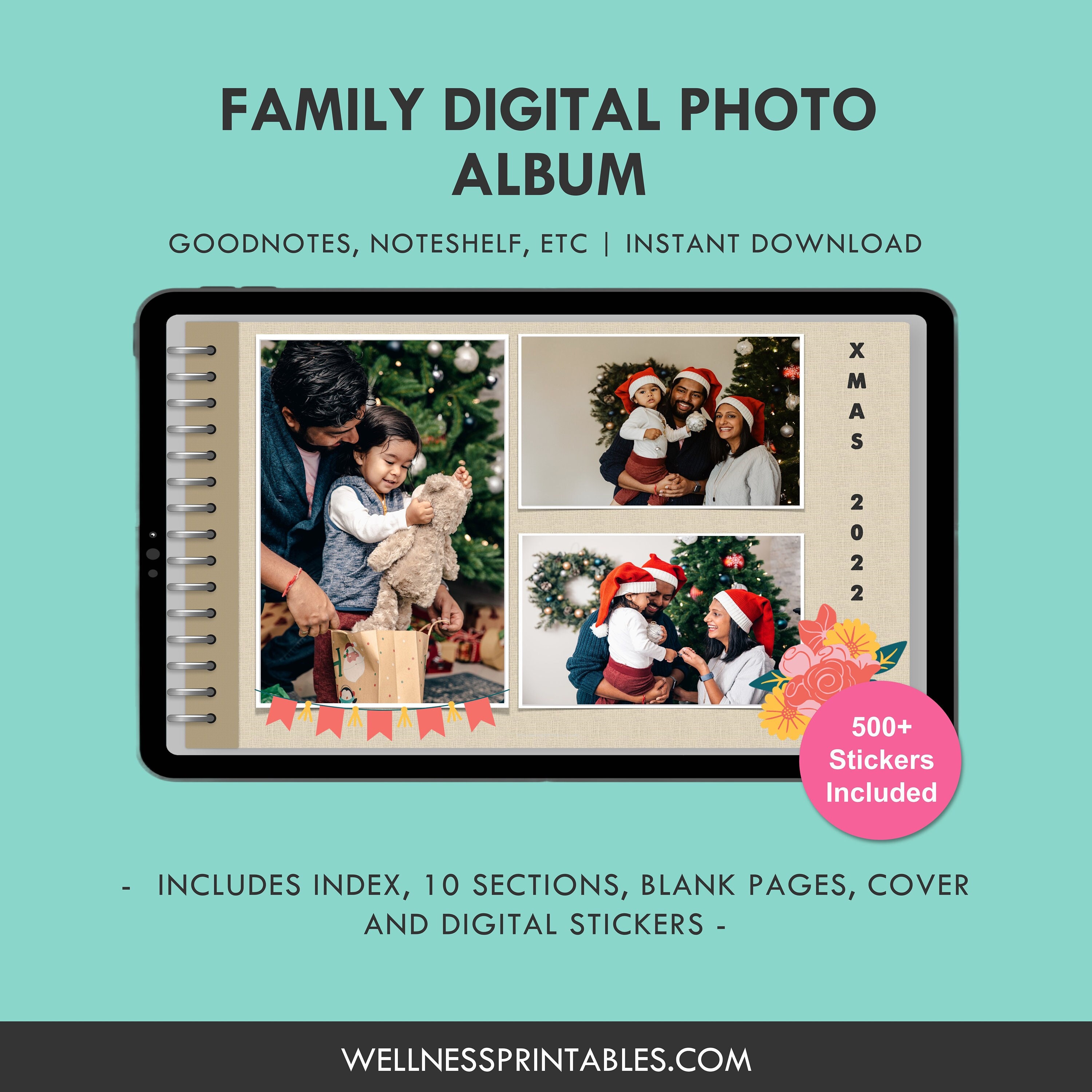 Family Christmas Photo Album Holiday, Personalised Scrapbook Keepsake,  Memory Sentimental Gift for Family Tradition Photo Book 