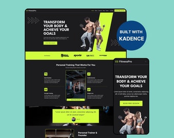 Fitness Pro Kadence Theme, Personal Trainer Website Template