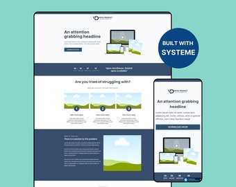 Systeme.io Done For You Digital Product Sales Funnel Template, Sales Page Template, Landing Page,  Printable Product Ebook Sales Page