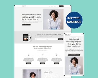 Plantilla de sitio web para coaches de negocios para el tema de WordPress Kadence para coaches o consultores: plantilla de WordPress con tema secundario Sylvia Kadence
