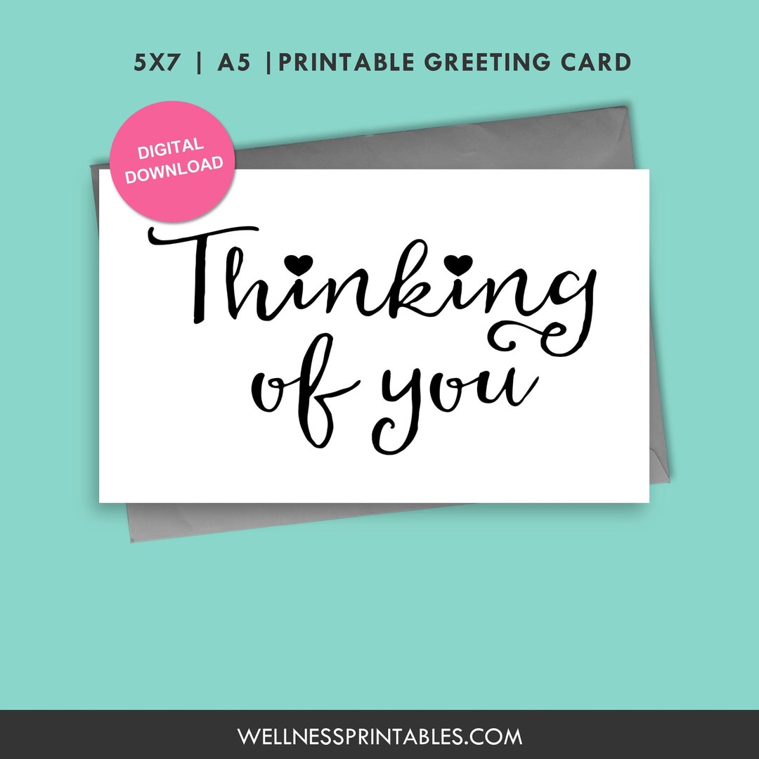Thinking of You Printable Greeting Card - Sympathy Card, Sending Love ...