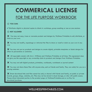 Life Purpose Workbook COMMERCIAL LICENSE, Find Your Passion and Career Printable Planner, Personal Growth Self Improvement Journal PDF image 2