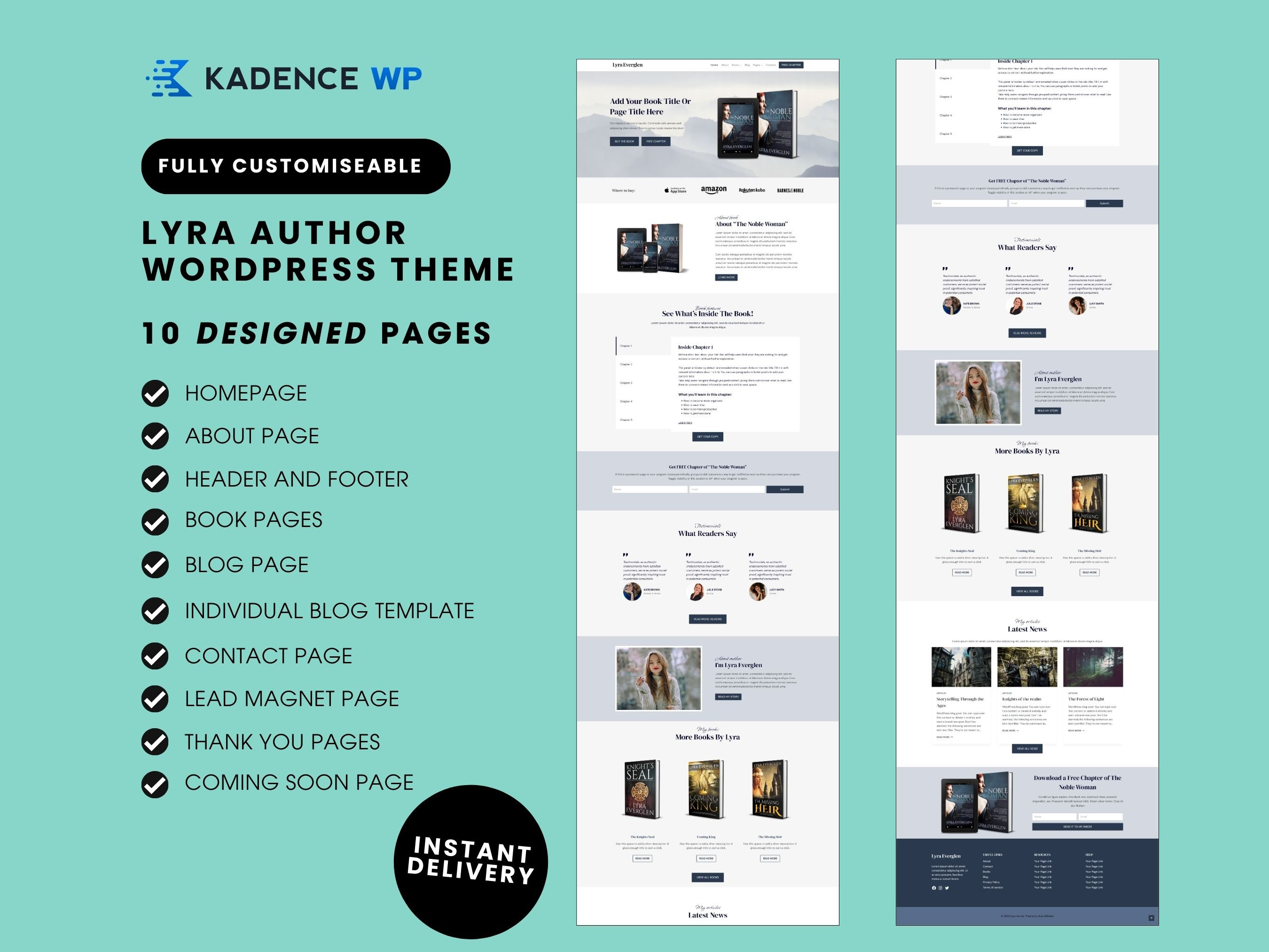 Author Website Template for Kadence Wordpress Theme for Authors