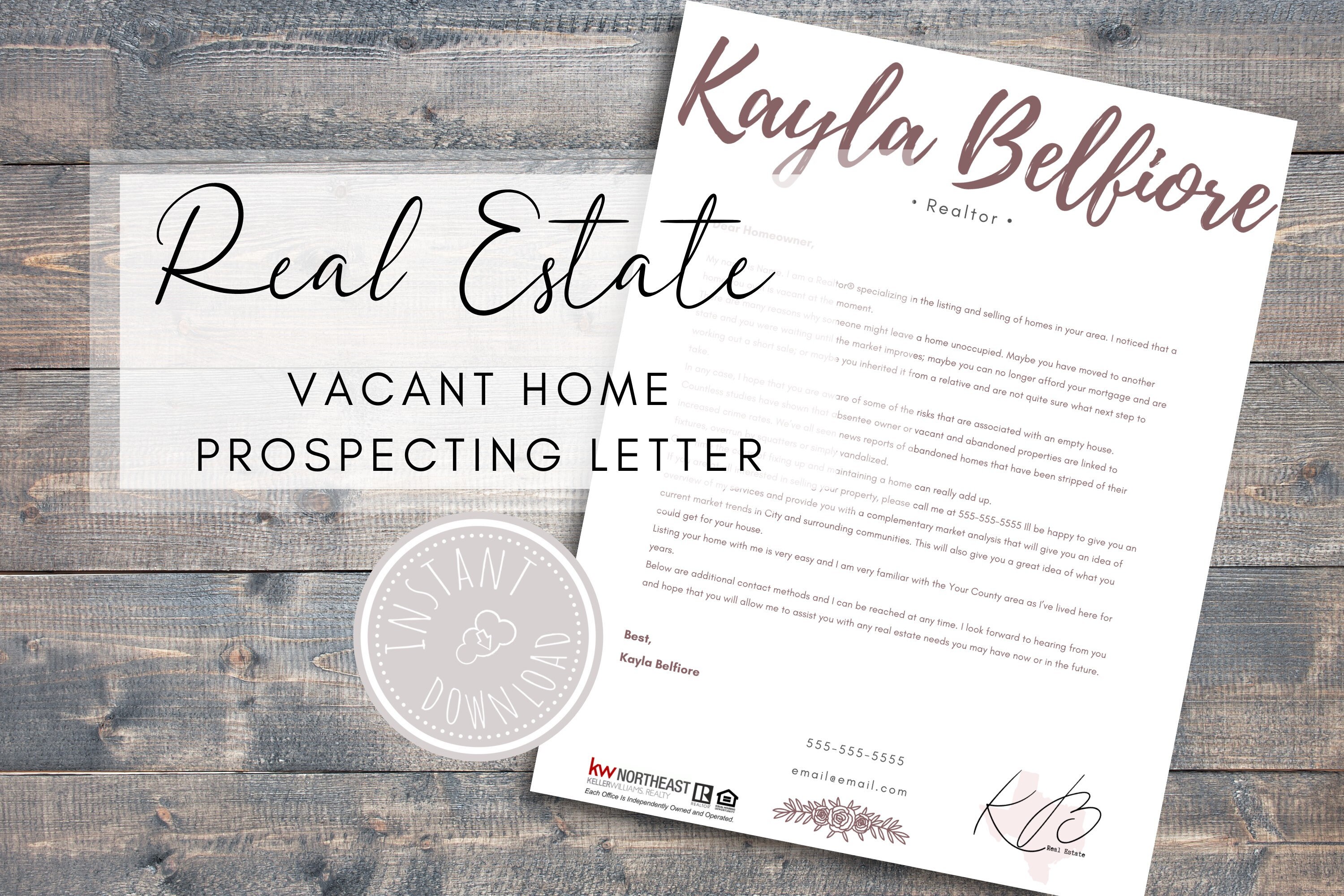 Real Estate Vacant Home Letter Template Realtor Realtor Etsy