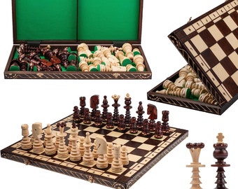 Master of Chess GENTLEMAN XXL 60 x 60 x 3.5cm Extra Large Wooden Chess for Adults and for Kids Hand Crafted Chess Board and Pieces