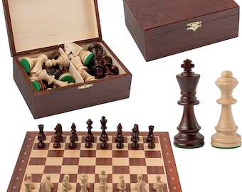 Master of Chess Professional TOURNAMENT No.6 Wooden Chess Set Inlaid 54 cm Chess Board + Staunton No.6 Chess Pieces