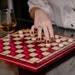 Lovely Cherry RED KINGDOM 2in1 Set Of: Chess & Drafts Checkers 35cm ...