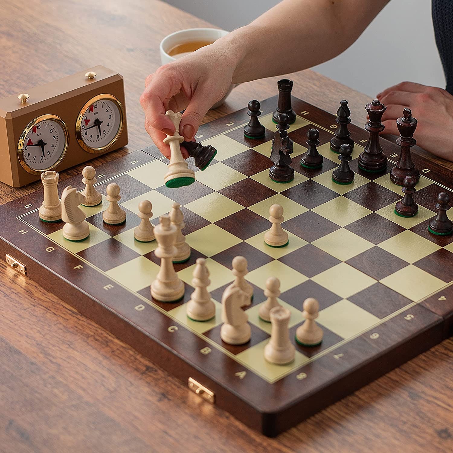 Vintage 70s Master Chess Set Game Cardinal #23 Tournament Size Staunton  weighted