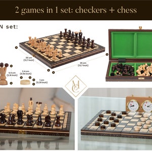 classic, timeless brown chess set with checkers, set of board games, wooden games, chess wood, board game, chess board, chess for adults, checkers for kids masterof chess