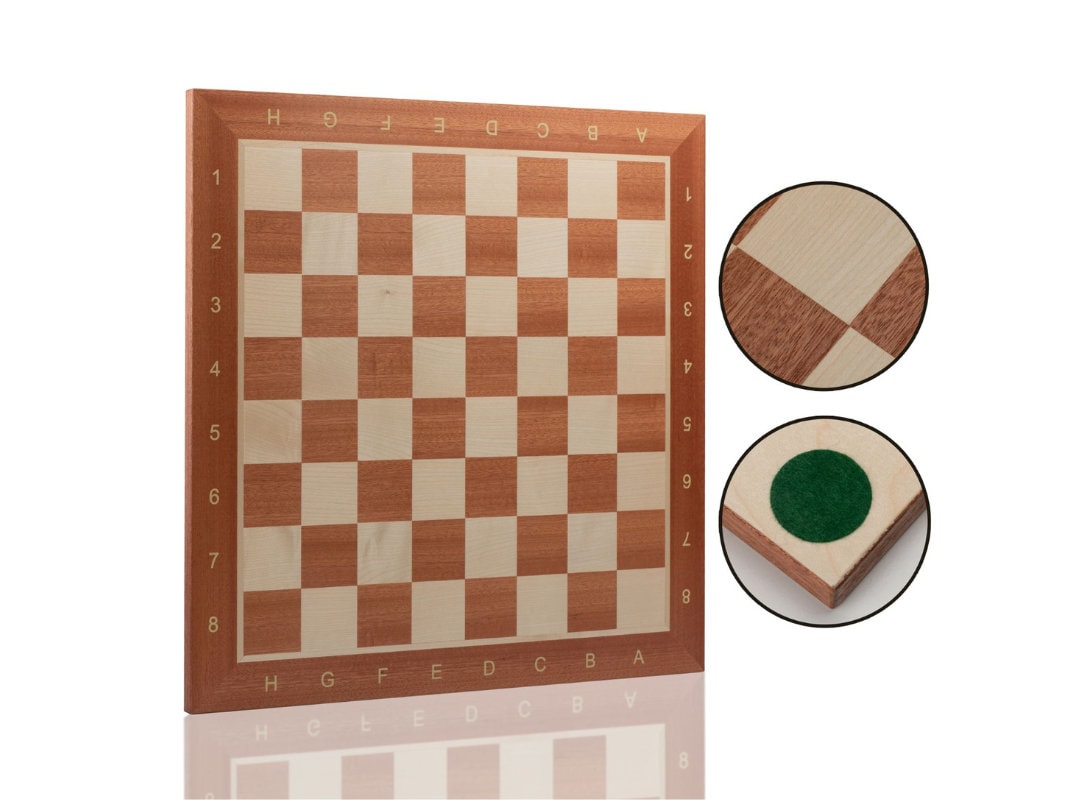 Square Pro Schach Turnier Nr 4 Wenge - Schachbrett & Gewichtete Figuren - Holz Schachspiel Staunton 4