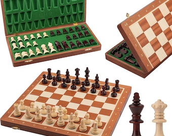 Master Of Chess Professional TOURNAMENT Wooden Chess Set Weighted Staunton Pieces Inlaid Chess Board Mahogany Sycamore (No.4 38 cm Mahogany)