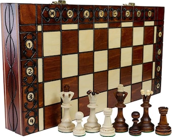 SENATOR - Large 40cm / 16in Handcrafted Classic Wooden Chess Set