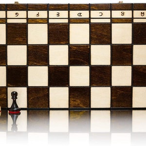 HUGE 50cm / 20in Largest Wooden Chess Set and Checkers / Draughts Game, Handcrafted Classic Chess Game image 3