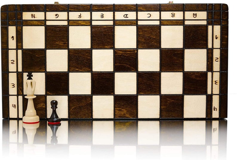 HUGE 50cm / 20in Largest Wooden Chess Set and Checkers / Draughts Game, Handcrafted Classic Chess Game image 3