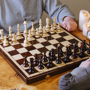 Stylish OUTLANDER Wooden Chess Set Large | posh elegant chess set| premium hornbeam wood high quality wood | Master of Chess |46cm /18in