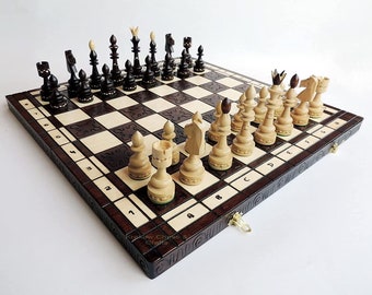 INDIAN 54cm / 21in Wooden Chess Set, Beautiful Crafted Chessboard and Chessmen (Classic Edition)