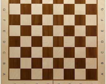 Folding Chess Board Tournament No.6 Sycamore Mahogany 54cm / 21in Inlaid Professional Tournament Flat Chessboard