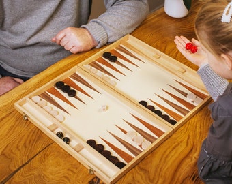 Wooden classic board game BACKGAMMON portable set | extra LARGE XXL size 40x50cm | Master of Chess
