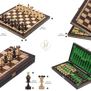Dimensions/ size of chess set PEARL 35 cm, madeof european wood: birch and beech, unique design MASTERofCHESS