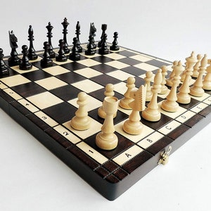 CHESS CLUB 47cm / 18in Tournament Wooden Chess Set, Handcrafted Classic Chess Game image 1