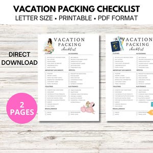 Vacation Packing Checklist, Printable Checklist, Packing Checklist, Vacation Planning, Travel Checklist, Beach Holiday, Holiday Packing