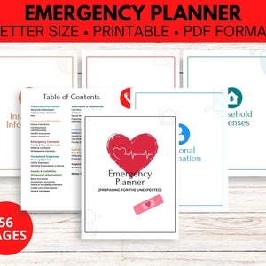 Emergency Planner, Emergency Contact Worksheets, In Case of Emergency Contacts Printable Planner, Household Emergency Planner