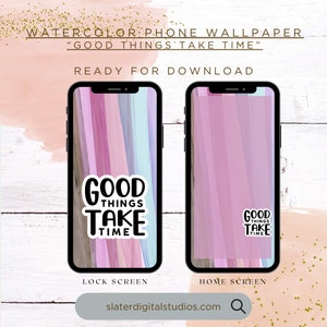 Conjunto de papel de parede aquarela para celular, tela de bloqueio do celular, tela inicial do celular, papel de parede digital para celular, papel de parede com citação para celular, plano de fundo do celular