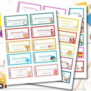Printable Kids Reward Coupons: Fun Summer Activities (PDF Download)