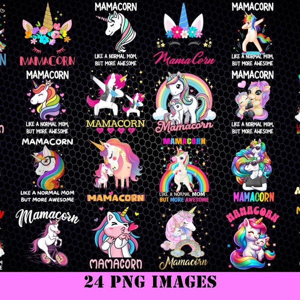 Funny Mamacorn Unicorn Costume Mom Mother's Day Png, Mothers Day Png, Sublimation Design