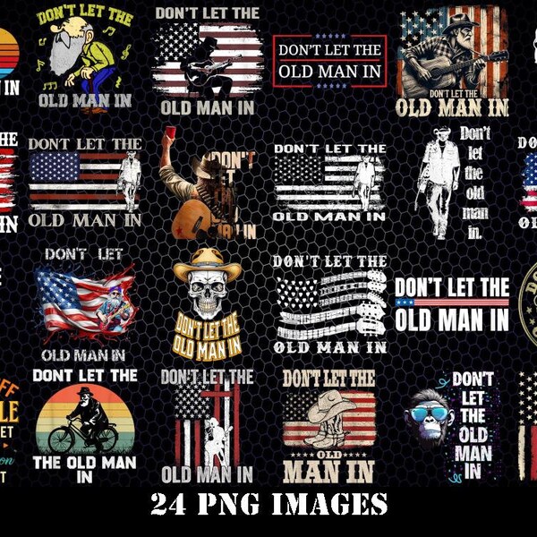 Don't let the old man in Png, Don't let the old man in Vintage American flag Png, Toby Keith