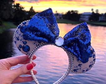Disney Vacation Club Mickey ears for adults, sparkly DVC Mouse Ears Headband, Moonlight Magic Disney ears, DVC Handmade Mouse Ears for DVC
