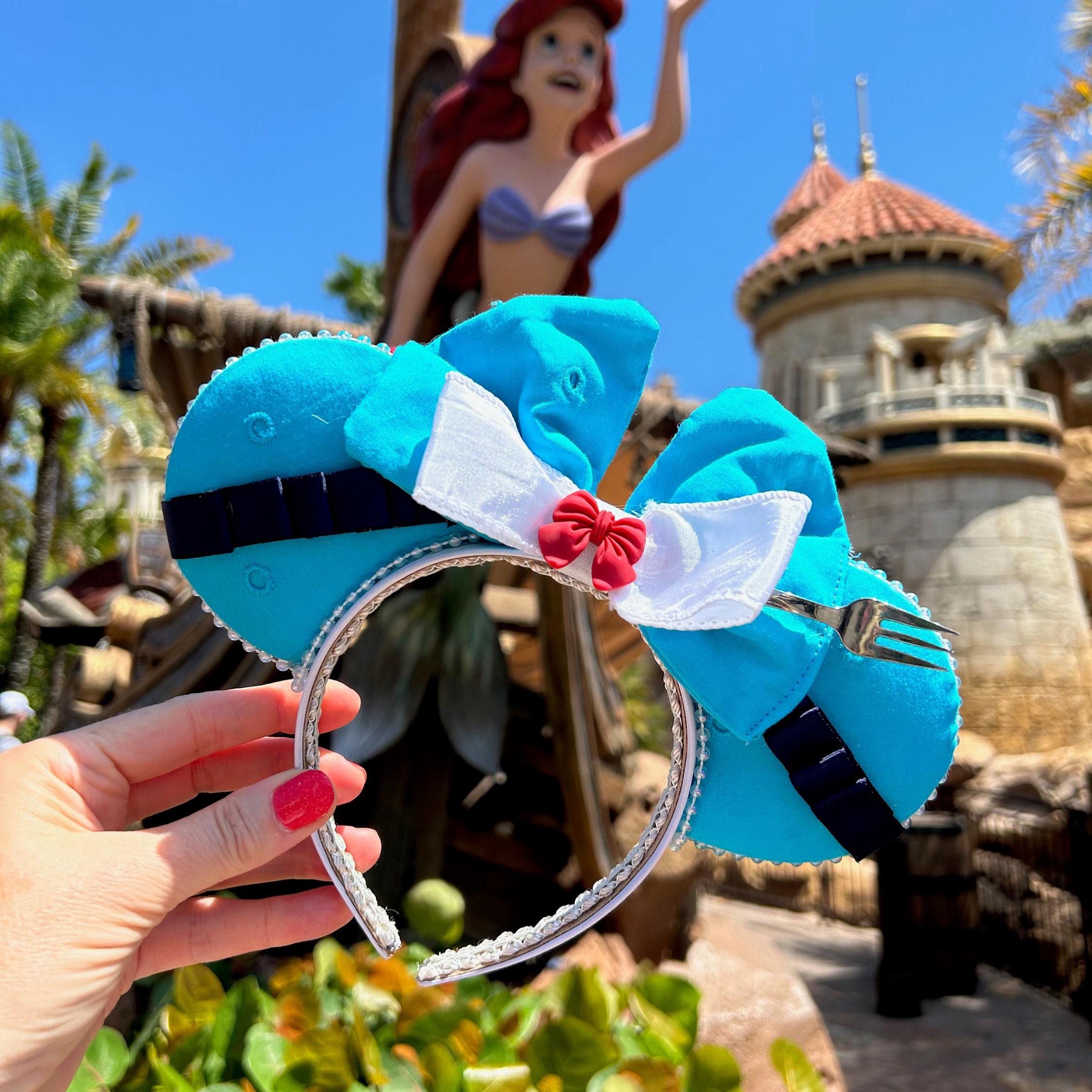 Disney blue ears Mickey Ears - White Bow Iridescent Mickey Ears – Little Ears  main image 4